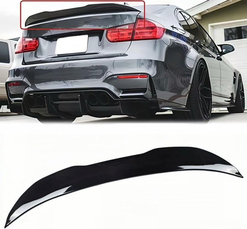 Oasiland جناح خلفي متوافق مع بي إم دبليو F30 3 سيريز 2012-2018 و F80 M3 سيدان 2014-2019، أسود لامع بتصميم PSM لجناح البط، لـ 318i 320i 325i 328i 330i 335i 340i، جناح مرتفع لفتح صندوق السيارة - Image 1